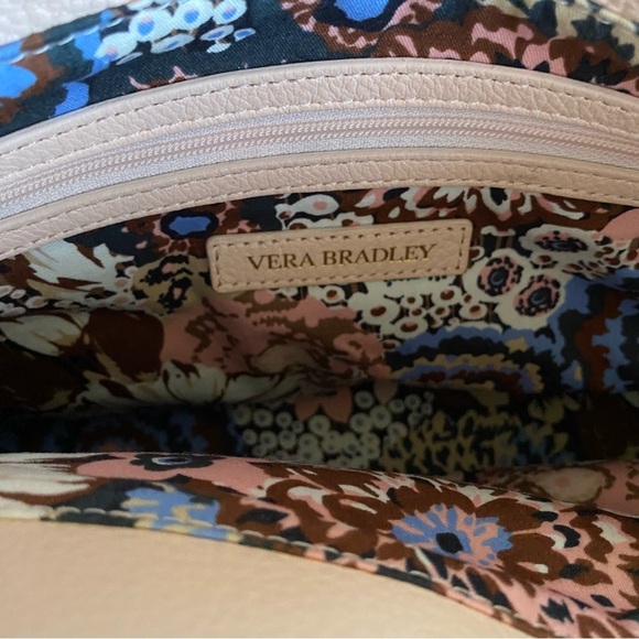 Vera Bradley Large Quilted Purse Emma Handbag Pale Pink Leather Shoulder Bag - Picture 9 of 14